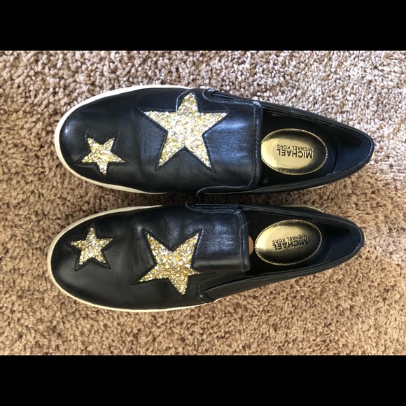 Michael Kors Black Pia Star Slip On Sneaker - Picture 3 of 7